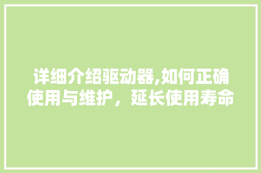 详细介绍驱动器,如何正确使用与维护，延长使用寿命