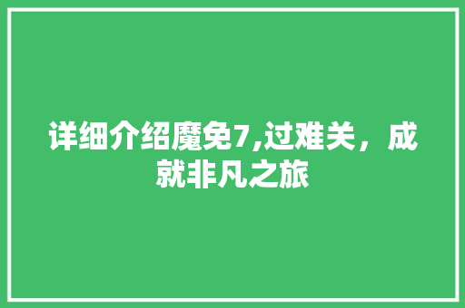 详细介绍魔免7,过难关，成就非凡之旅 操作系统