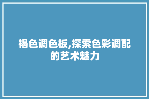 褐色调色板,探索色彩调配的艺术魅力 操作系统