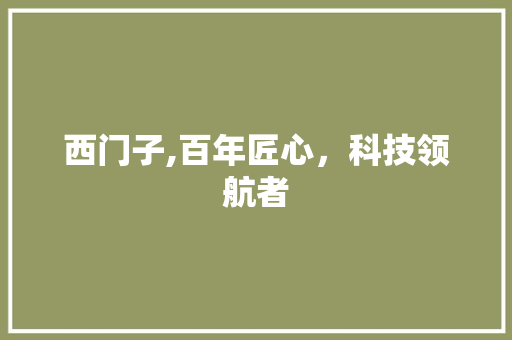 西门子,百年匠心，科技领航者