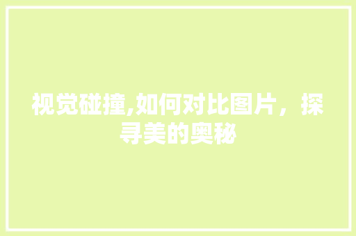视觉碰撞,如何对比图片，探寻美的奥秘 操作系统