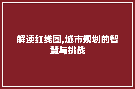 解读红线图,城市规划的智慧与挑战