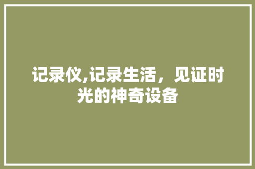 记录仪,记录生活，见证时光的神奇设备