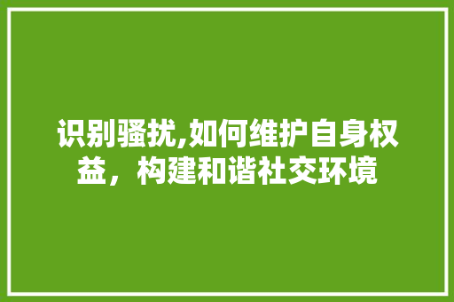 识别骚扰,如何维护自身权益,构建和谐社交环境 电脑基础 识别骚扰,如何维护自身权益,构建和谐社交环境 电脑基础