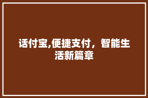 话付宝,便捷支付，智能生活新篇章
