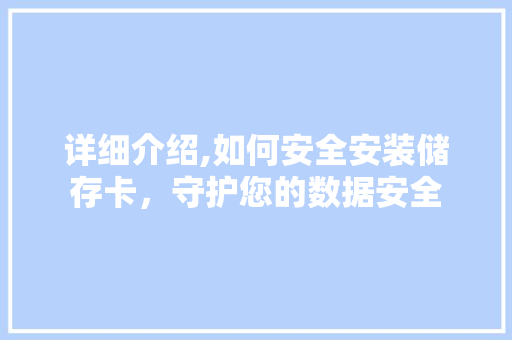 详细介绍,如何安全安装储存卡，守护您的数据安全 电脑故障维修