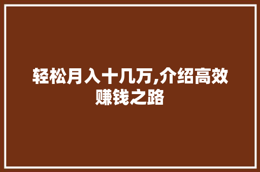 轻松月入十几万,介绍高效赚钱之路 电脑基础