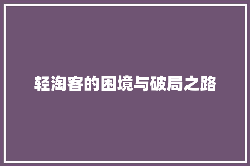 轻淘客的困境与破局之路