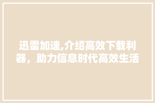 迅雷加速,介绍高效下载利器，助力信息时代高效生活 编程语言