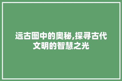 远古图中的奥秘,探寻古代文明的智慧之光 电脑配置