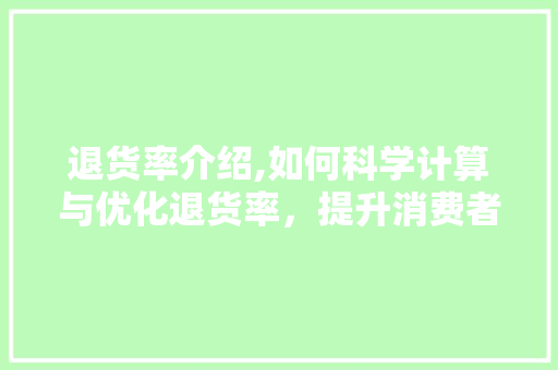 退货率介绍,如何科学计算与优化退货率，提升消费者满意度 电脑基础
