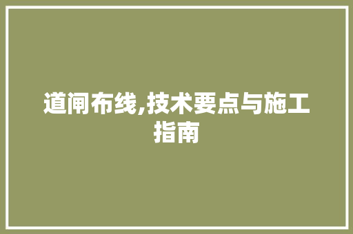 道闸布线,技术要点与施工指南