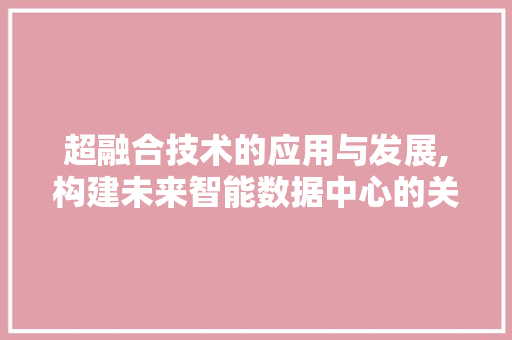 超融合技术的应用与发展,构建未来智能数据中心的关键