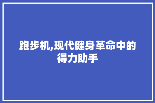 跑步机,现代健身革命中的得力助手