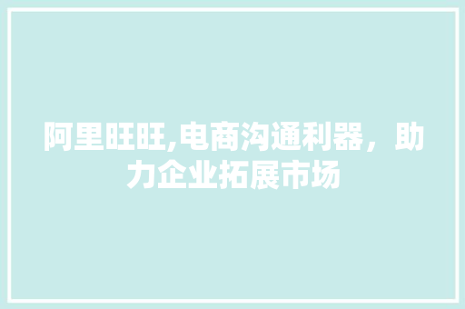 阿里旺旺,电商沟通利器，助力企业拓展市场
