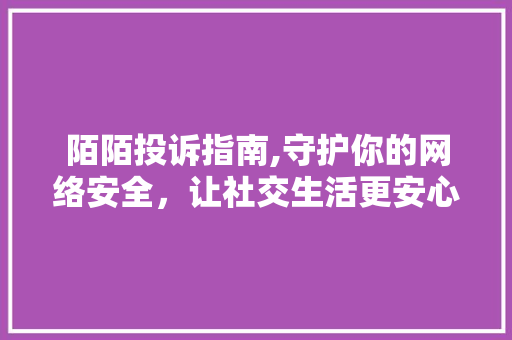 陌陌投诉指南,守护你的网络安全，让社交生活更安心