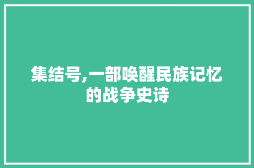集结号,一部唤醒民族记忆的战争史诗 电脑基础