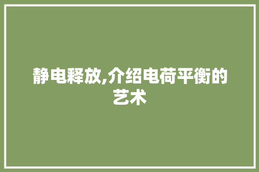 静电释放,介绍电荷平衡的艺术 电脑故障维修 静电释放,介绍电荷平衡的艺术 电脑故障维修