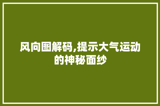 风向图解码,提示大气运动的神秘面纱 电脑故障维修
