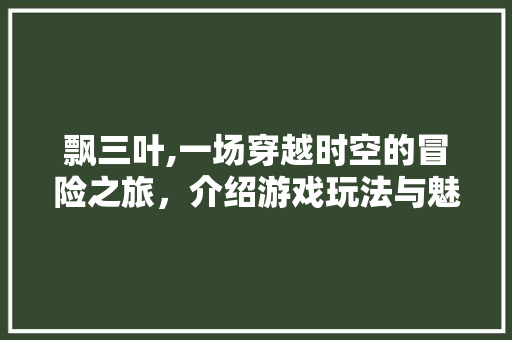飘三叶,一场穿越时空的冒险之旅，介绍游戏玩法与魅力
