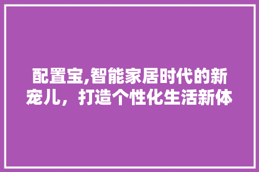 配置宝,智能家居时代的新宠儿，打造个性化生活新体验