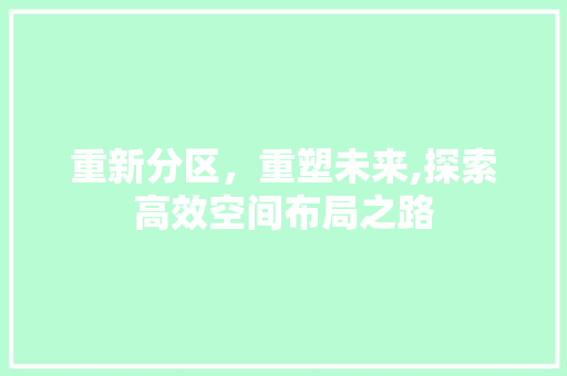 重新分区，重塑未来,探索高效空间布局之路