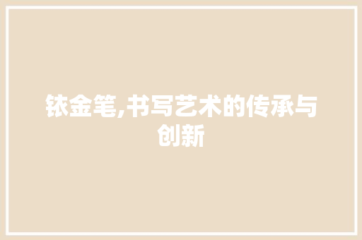 铱金笔,书写艺术的传承与创新 网络技术