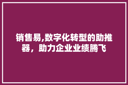 销售易,数字化转型的助推器,助力企业业绩腾飞 操作系统 销售易,数字化转型的助推器,助力企业业绩腾飞 操作系统