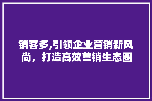 销客多,引领企业营销新风尚,打造高效营销生态圈 电脑配置 销客多,引领企业营销新风尚,打造高效营销生态圈 电脑配置