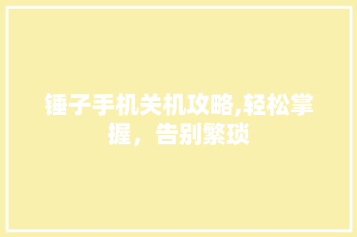 锤子手机关机攻略,轻松掌握，告别繁琐 操作系统