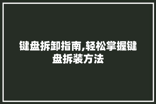 键盘拆卸指南,轻松掌握键盘拆装方法 编程语言
