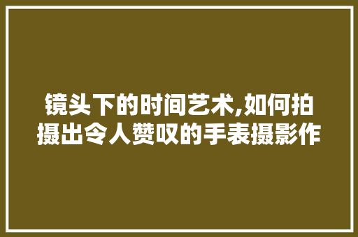 镜头下的时间艺术,如何拍摄出令人赞叹的手表摄影作品 电脑基础