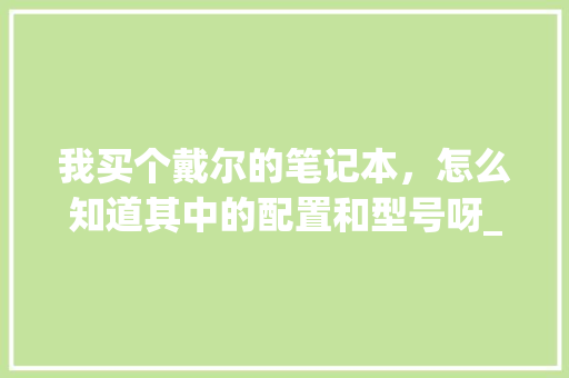 我买个戴尔的笔记本，怎么知道其中的配置和型号呀_电脑开关怎么看型号配置参数