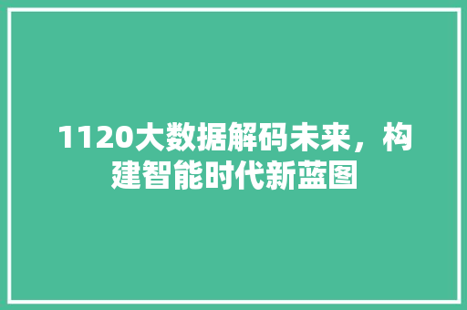 1120大数据解码未来，构建智能时代新蓝图
