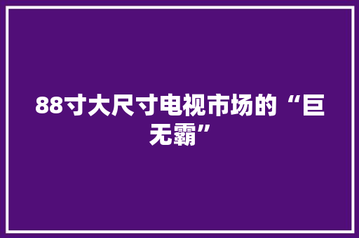 88寸大尺寸电视市场的“巨无霸”