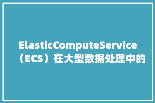 ElasticComputeService（ECS）在大型数据处理中的应用与方法