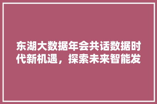 东湖大数据年会共话数据时代新机遇，探索未来智能发展新蓝图