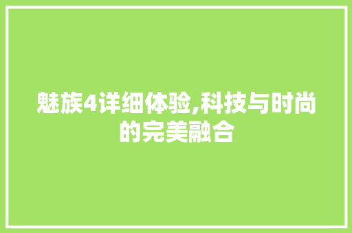 魅族4详细体验,科技与时尚的完美融合 魅族4详细体验,科技与时尚的完美融合