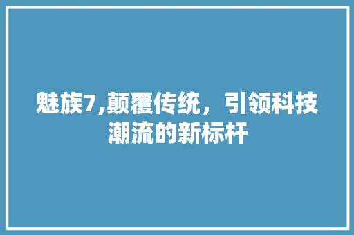 魅族7,颠覆传统,引领科技潮流的新标杆 魅族7,颠覆传统,引领科技潮流的新标杆