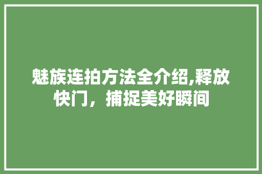 魅族连拍方法全介绍,释放快门，捕捉美好瞬间