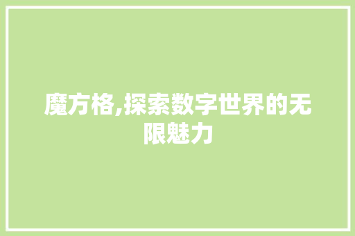 魔方格,探索数字世界的无限魅力