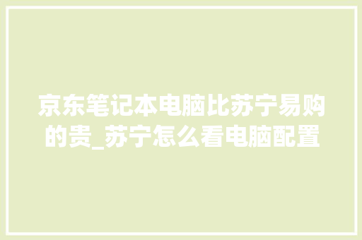 京东笔记本电脑比苏宁易购的贵_苏宁怎么看电脑配置参数 电脑故障维修