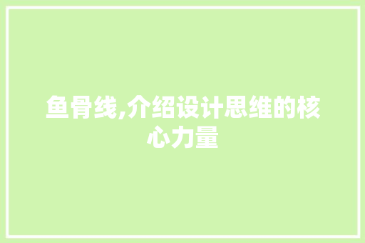 鱼骨线,介绍设计思维的核心力量