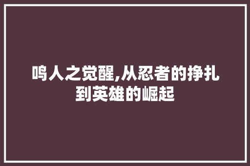 鸣人之觉醒,从忍者的挣扎到英雄的崛起 电脑基础