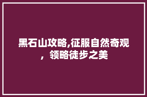 黑石山攻略,征服自然奇观，领略徒步之美 编程语言