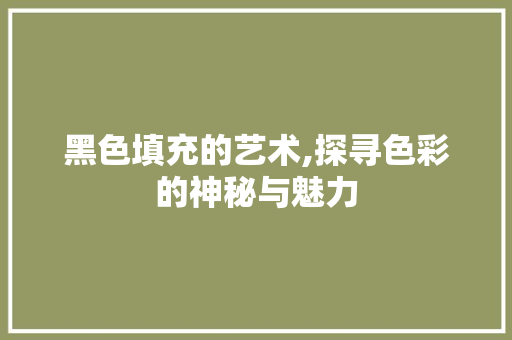 黑色填充的艺术,探寻色彩的神秘与魅力