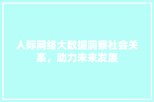人际网络大数据洞察社会关系，助力未来发展 电脑故障维修