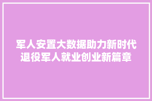 军人安置大数据助力新时代退役军人就业创业新篇章 电脑配置