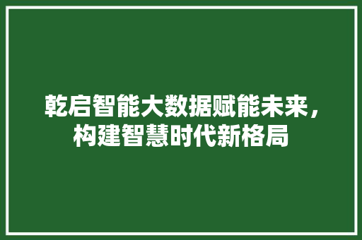 乾启智能大数据赋能未来，构建智慧时代新格局