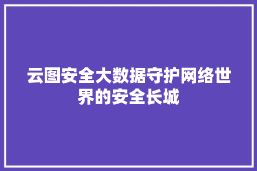 云图安全大数据守护网络世界的安全长城